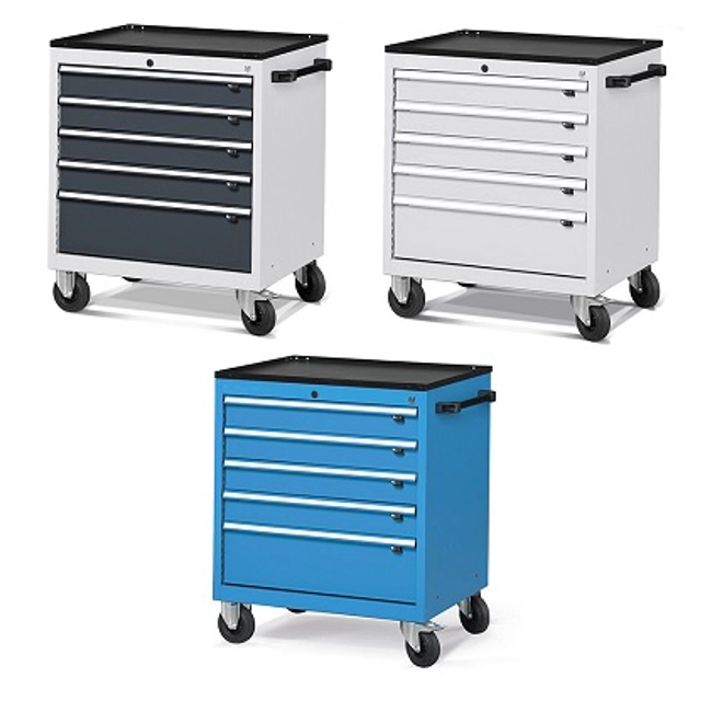 Vendita online Cassettiera FLEXA 36x27 EH a 5 cassetti estrazione totale ruote mm.794x600x852H
